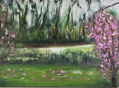 l'étang au printemps